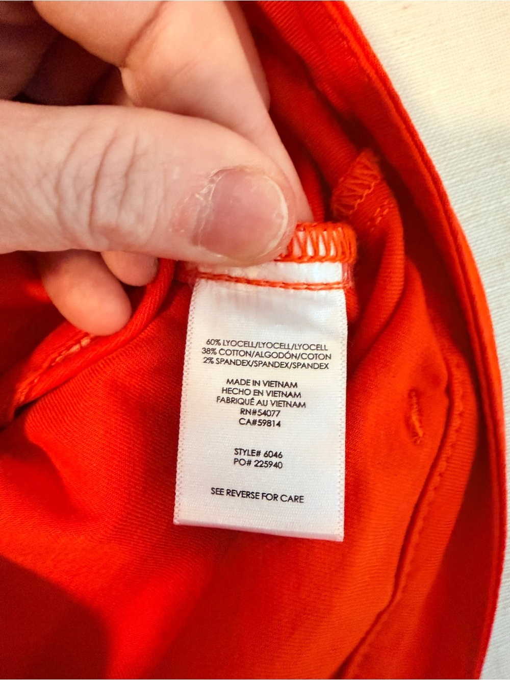 Cabi Utility Trouser Pants Size 10 Coral Orange Straight Leg Style 6046 - Picture 7 of 12
